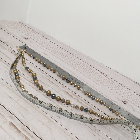 necklace vintage beaded style marked Japan gold multi strand - Picture 12 of 13